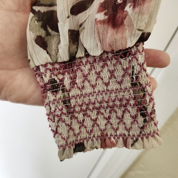 Joie Cecarina Floral Romantic Peasant Blouse Size Large - Picture 5 of 11